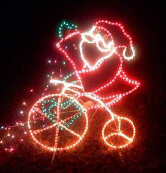 santa on a bike
