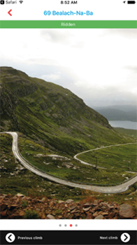 100 great cycling climbs app