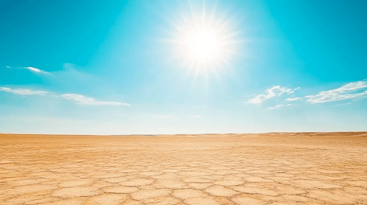 sun over the desert