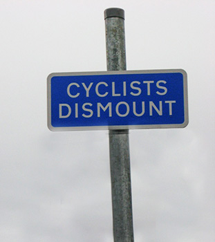 cyclists dismount