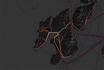 strava heat map - islay