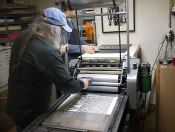 lead graffiti vandercook press